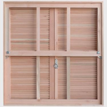 Imagem de Janela de Madeira Veneziana 100x80cm Com Caixilho e Guilhotina ewk G990 Rondosul