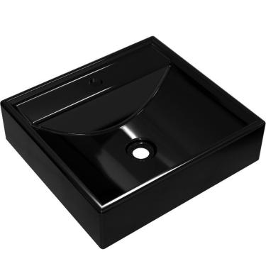 Imagem de Cuba De Apoio Quadrada Para Banheiro Lavabo C01 Q39W Preto