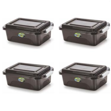 Imagem de Kit 4 Caixas Organizadoras Black 17 L Com Tampa E Travas