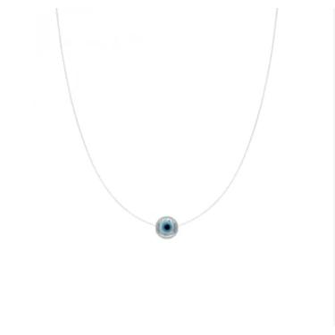 Imagem de Colar Produzido No Fio de Naylon com Pingente em Madrepérola Olho Grego ;Em dois Tamanhos escolha na variação. (M)