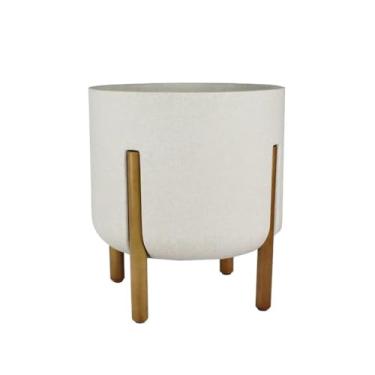 Imagem de Vaso Para Plantas Cilindro Decore 33cm Moderno Decorativo Japi Luxo Cores (Off White)