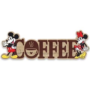 Imagem de Open Road Brands Decoração de mesa de café Disney Mickey Mouse e Minnie Mouse - Decoração adorável para pendurar ou exibir na cozinha, escritório ou bar de café