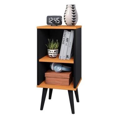 Imagem de Mesa de Cabeceira Mini Cômoda Mesinha Lateral Cama Quarto Prateleira e