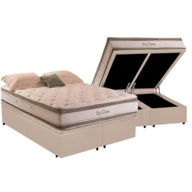 Imagem de Cama Box Baú Queen com Colchão Herval Big Class Molas Conforclass 158x