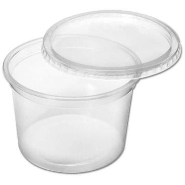 Imagem de Pote Plástico Redondo Com Tampa Bolo De Pote 500Ml C/288 - Ultraplast