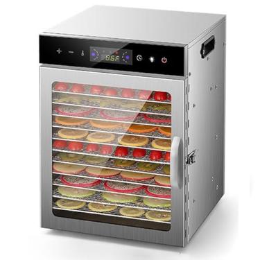 Imagem de Desidratador de alimentos de 12 camadas,secador comercial de frutas de 1000 W, ajustável de 30 a 90 ℃,temporização de 24 horas, tela sensível ao toque de LED,luz LED integrada,Para alimentos, frutas