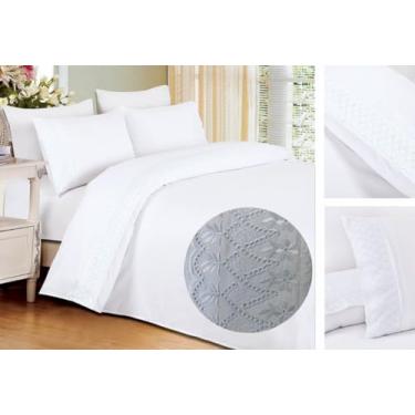 Imagem de Lelitex, Jogo de Len�ol Queen 4P�s Lelitex Percal 200Fios LeseBordado (Branco)