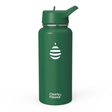 Imagem de Clearly Filtered Garrafa de água | Alva/remove mais de 220 contaminantes, aço inoxidável isolado de parede dupla, livre de BPA/BPS, livre de ftalatos, filtra flúor e cloro (947 ml, perene)