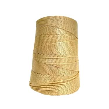 Imagem de Fio nautico 500g 3mm 500m cores Linha Rabo rato bolsa corda cordão polipropileno croche trico cone (Palha)