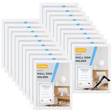 Imagem de Suporte magnético de 20 x 28 cm, 20 unidades, molduras adesivas reutilizáveis para janela de porta, película de vidro de parede e molduras (branca)
