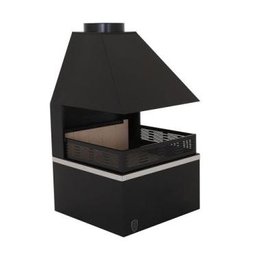 Imagem de Lareira De Meio Com Kit Instalação Preto Fornos Pinhal