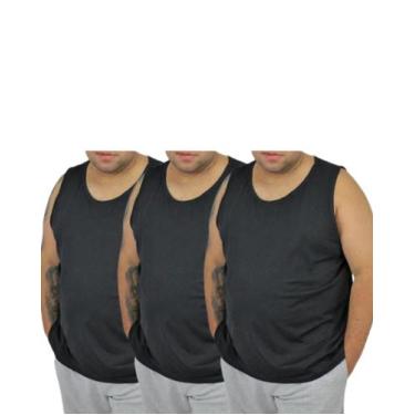 Imagem de Kit 3 Camisas Regata Plus Masculina 100% Algodão Camiseta Xg - DDC MOD