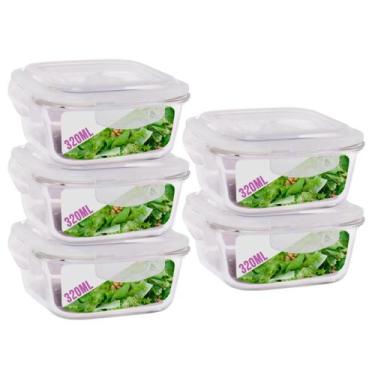 Imagem de Pote Pequeno Para Mantimento 320ml Vidro Tampa Não Vaza 5Un - QUALITY 
