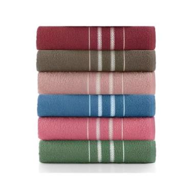 Imagem de Kit 6 Toalhas De Banho Teka Escala Cores Sortidas 280 gm 100 Algodão