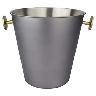 Imagem de Champanheira Drink Station em aco inox 4,6L D21,5xA21cm cor cinza e dourada