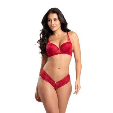 Imagem de Conjunto Galisteu IMI Lingerie  Renda com Calcinha Fio Duplo Sensual e