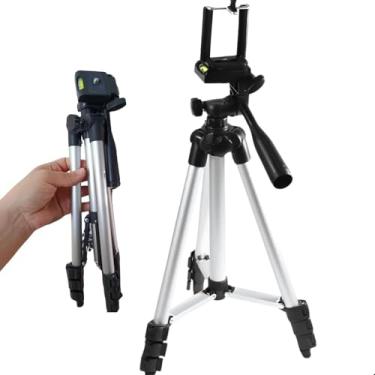 Imagem de Tripé Celular Profissional Ajustável Extensível 35-103cm Suporte Universal Compatível iPhone Android Controle Remoto Bluetooth Cabeça 360 Leve Portátil Para Câmera