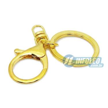 Imagem de Fecho Mosquetão C/ Argola Dourado 30mm Chaveiro - Unidade - LB