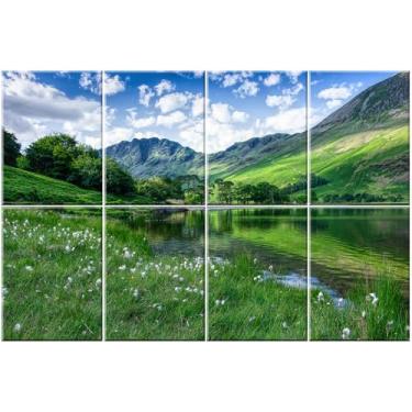 Imagem de HIRESC Pacote com 8 painéis acústicos artísticos de espuma de parede à prova de som, painéis absorventes de som de 121 x 81 cm, bloqueador de som decorativo, tratamento acústico para estúdio de