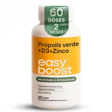 Imagem de Própolis Verde D3 Zinco Easy Boost 35mg Fenóis 60 Caps