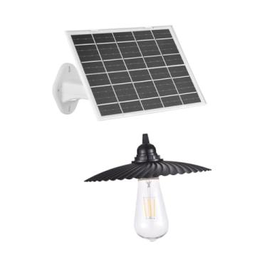 Imagem de Generic Luminária pendente solar para áreas externas, alimentada por LED, para galpão, gazebo, para áreas internas e externas, com cabo de puxar e controle