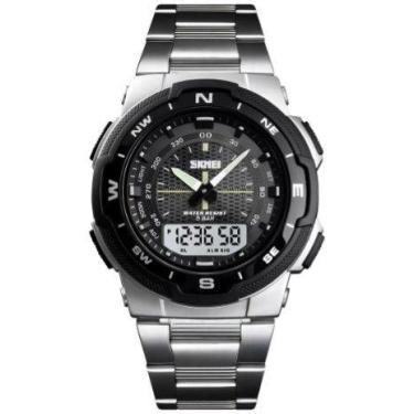 Imagem de Relogio Masculino SKMEI Analogico Digital 39mm Correia Aço Prata - CTM