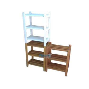 Imagem de Estante Modular 3 Prateleiras Madeira Maciça 65x50x29 cm L12cm Pintada