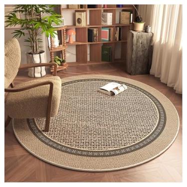 Imagem de Ergocar Tapete redondo estilo bomisian, retrô, ultrafino, macio, antiderrapante, lavável, adequado para quarto, entrada, sala de jantar, dormitório familiar