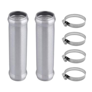 Imagem de AC PERFORMANCE 1,25" (32 mm) OD Liga de Alumínio Junta de Mangueira Conector de Tubo de Silicone, 10 cm de Comprimento com 304 Braçadeiras SS, Pacote com 2