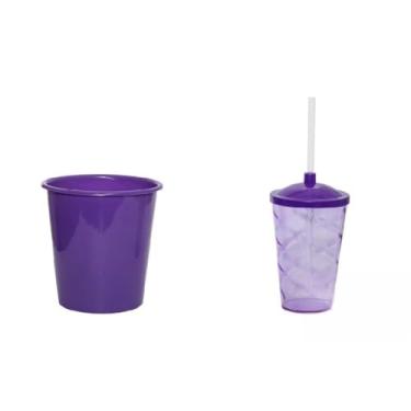 Imagem de 35 Kit Cineminha Balde 1lt + Copo Twister 400ml (Roxo)