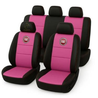 Imagem de Capa De Banco Couro Rosa Automotivo Fiat Palio Weekend Siena Uno - TK