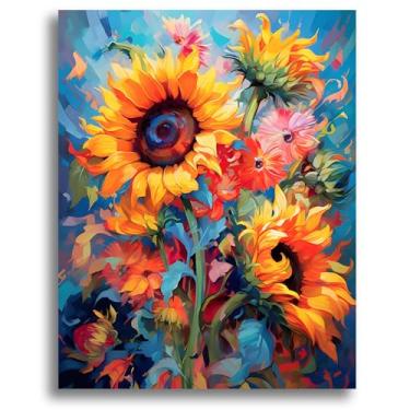 Imagem de Oiuyamn Pintura por número para adultos, kits de pintura a óleo DIY, tela fácil de pintar por números para iniciantes, perfeito para presentes e decoração de casa (40,6 cm x 50,8 cm)