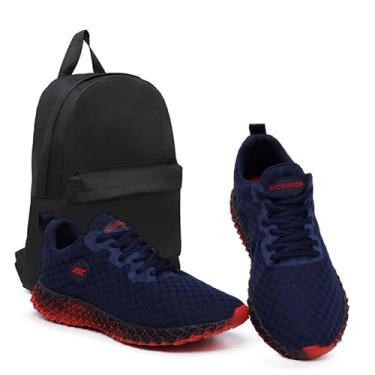 Imagem de Tênis Masculino Ascension Ghost 2 + Mochila Basica leve, Macio e Confortável – Para Caminhada, Corrida, Academia e Uso Diário | Estilo Esportivo e Urbano (Marinho e Vermelho, BR, Adulto, Numérico, 39)