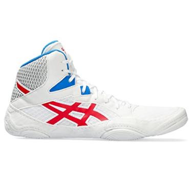 Imagem de ASICS Tênis de luta livre masculino Snapdown 3, Branco/Vermelho clássico, 36