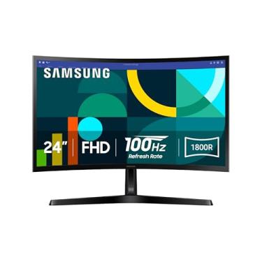 Imagem de SAMSUNG Monitor de computador curvo Essential S3 (S36GD) FHD 1800R de 61.0 cm, 100Hz, modo de jogo, conforto visual avançado, portas HDMI e D-sub, LS24D366GANXZA, 2024