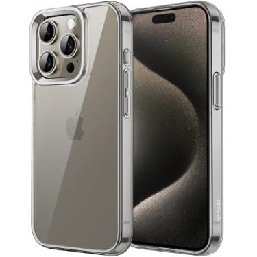 Imagem de JETech Capa para iPhone 15 Pro Max 6,7 Polegadas, Case Protetora de Telefone à Prova de Choque Não-Amarelecimento, Capinha Parte Traseira Transparente Anti-Riscos (Titânio Natural)