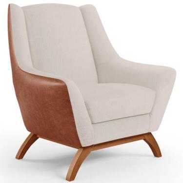 Imagem de Poltrona Decorativa Base Em Madeira Juliet D02 material sintético Came