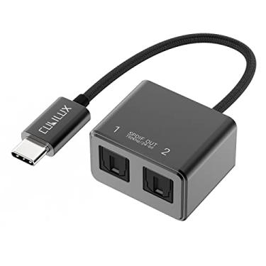 Imagem de Cubilux Divisor de áudio óptico USB tipo C para Toslink duplo [192KHz/24bit DAC] Thunderbolt 4/3 conversor SPDIF duplo compatível com MacBook Pro/Air Mac Pro/Mini iMac Laptop Samsung Note 20/10 S20/S10