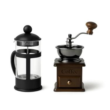 Imagem de Kit Prensa Francesa 350ml Moedor de Café para Grãos