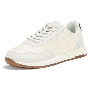 Imagem de BOSS Tênis masculino de titânio e nylon com cadarço, Leite de Aveia, 38