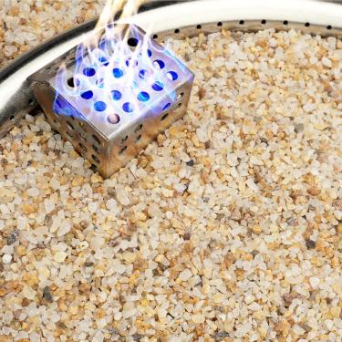 Imagem de NUPICK Areia de sílica de malha 5-10 para fogueira, areia grossa de 9 kg para lareiras, areia decorativa para gás ou propano, camada de base à prova de calor sob vidro de fogo, pedras de lava, madeira