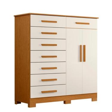 Imagem de Cômoda Quarto Verona com 8 Gavetas e 2 Portas com Cabideiro