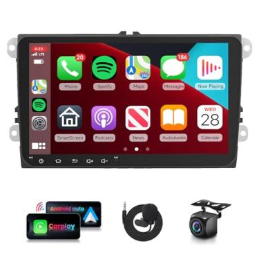 Imagem de Estéreo automotivo 16EQ 2G 64G para VW Volkswagen Passat Jetta Golf Beetle Radio com tela sensível ao toque IPS de 9 polegadas 1080P, carro sem fio, Android Auto, link espelhado, GPS, WiFi, Bluetooth
