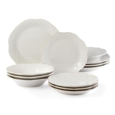 Imagem de Lenox 890951 French Perle Conjunto de louça e tigela de 12 peças, branco