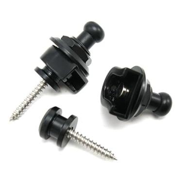 Imagem de Par Strap Lock Trava de Correia Zaidan’s – Para Guitarra, Violão, Baixo e Ukulele – Roldana Para Alça – Metal Resistente (Preto)