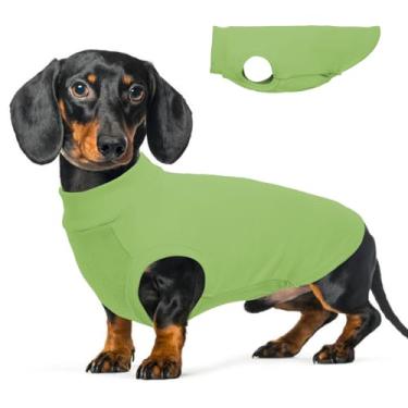 Imagem de Colete de lã para cães - verde, G - suéter quente, elástico, jaquetas leves para cães médios, roupas de dachshund, suéter buldogue francês, mini schnauzer