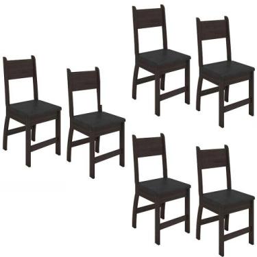 Imagem de Kit de 6 Cadeiras Milano com Tecido em Material Sintetico - Loja DoceL