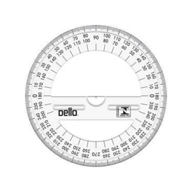 Imagem de Transferidor Econômica Plástico DELLO, 360 Graus