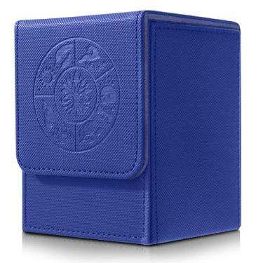 Imagem de Deck Box MTG com 2 divisórias serve para mais de 100 cartões de sinalização, organizador de caixa de deck mtg Commander para Yugioh CCG TCG Sports