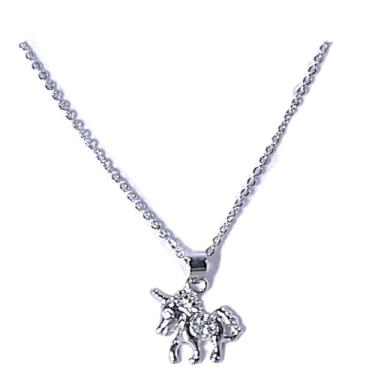 Imagem de BlueRica Colar com pingente de aço inoxidável com contas de cristal – coruja, golfinho, pelúcia, urso panda, gato, elefante, 16 Inches, Aço inoxidável, Sem Pedra Preciosa